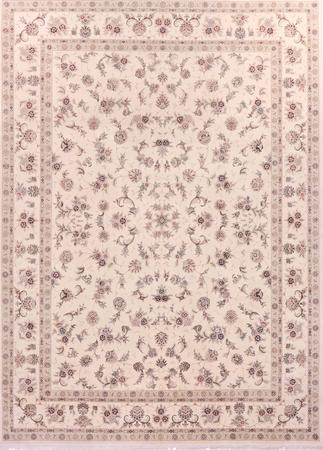 Hand Knotted China Tabriz 9' x 12' Ivory Rug