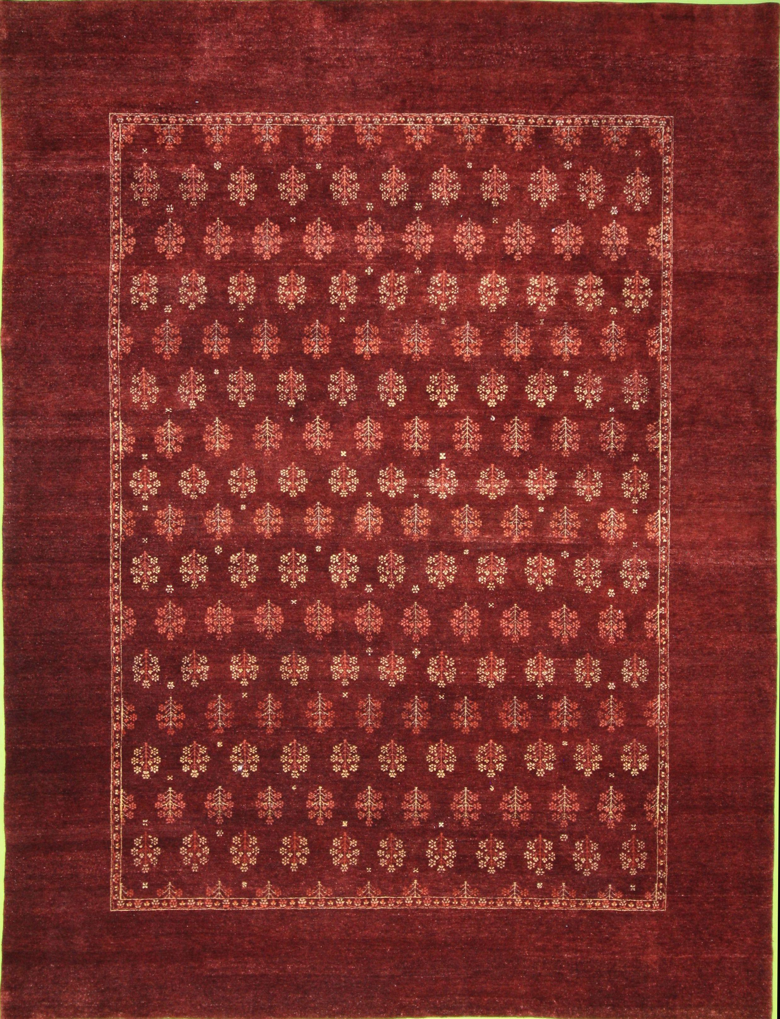 Hand Made WOOL Red Dk Transitional India Rug 8' x 10'2"