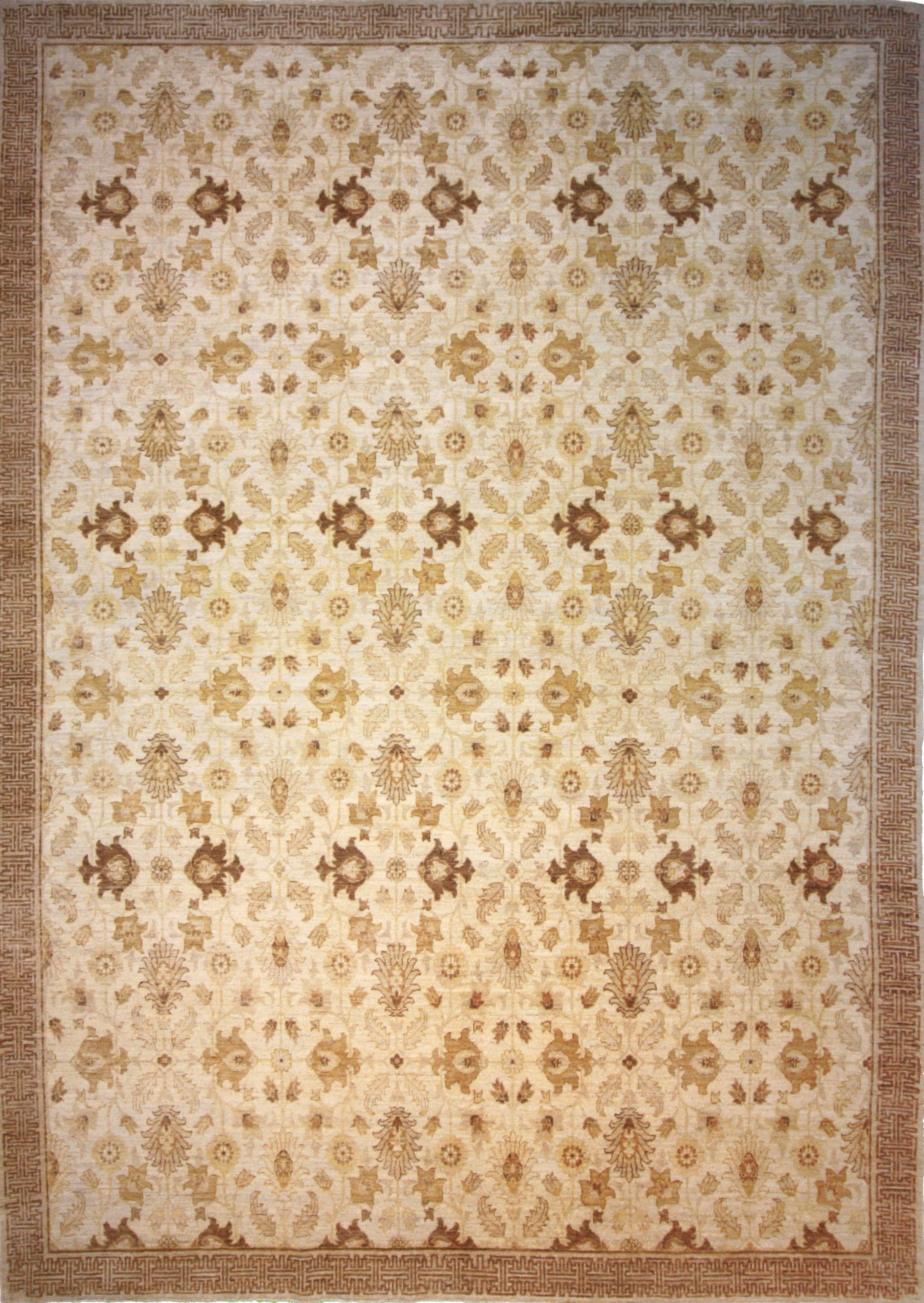 Hand Made WOOL Brown Lt Transitional Pakistan Rug 9' x 12'8"