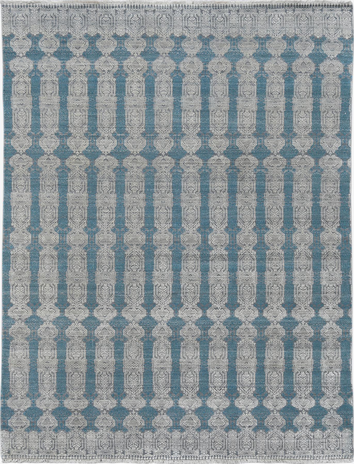 Hand Made WOOL Grey Transitional India Rug 7'11" x 9'10"