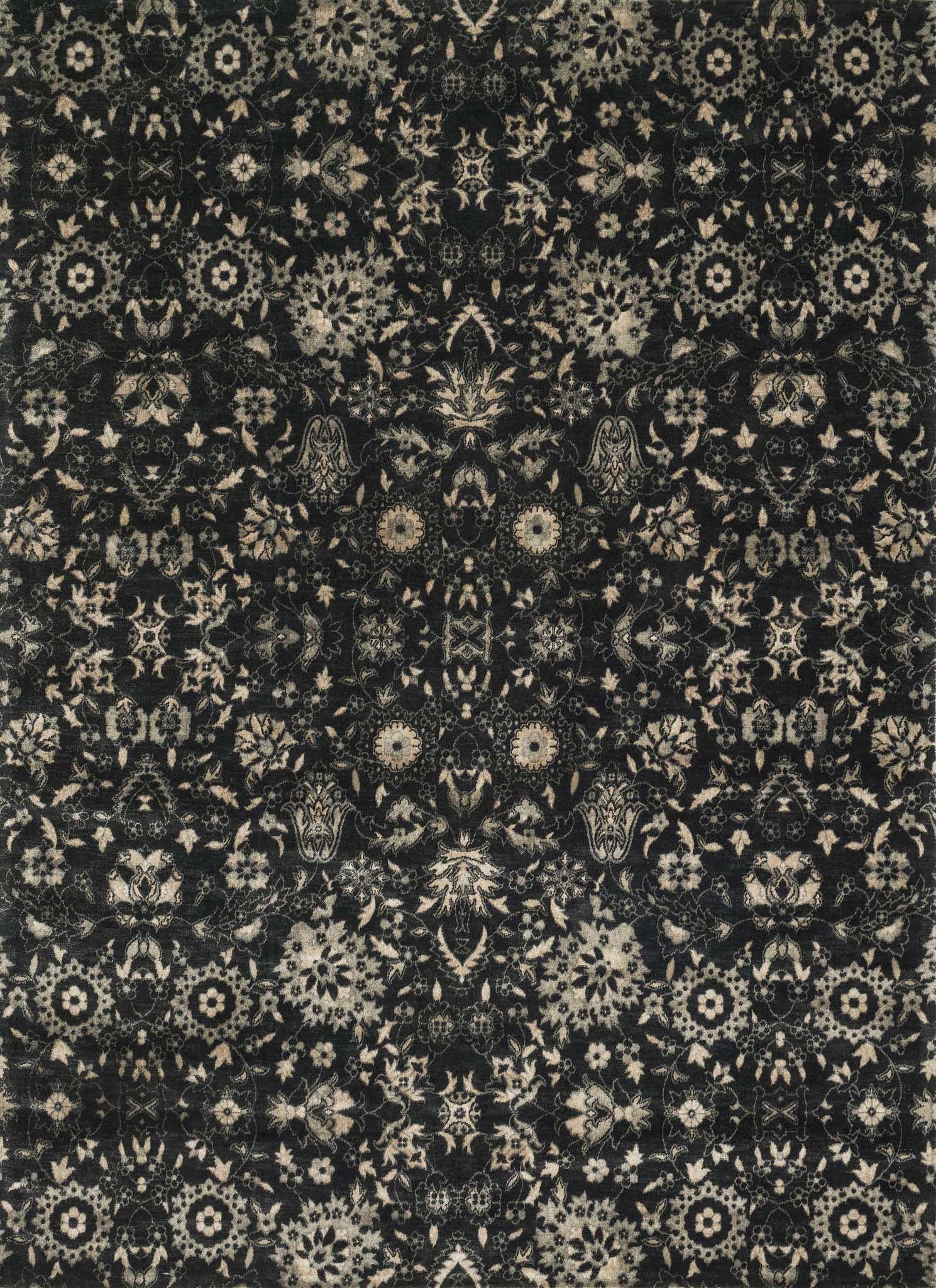 Hand Made WOOL Black Transitional Egypt Rug 7'6" x 10'5"