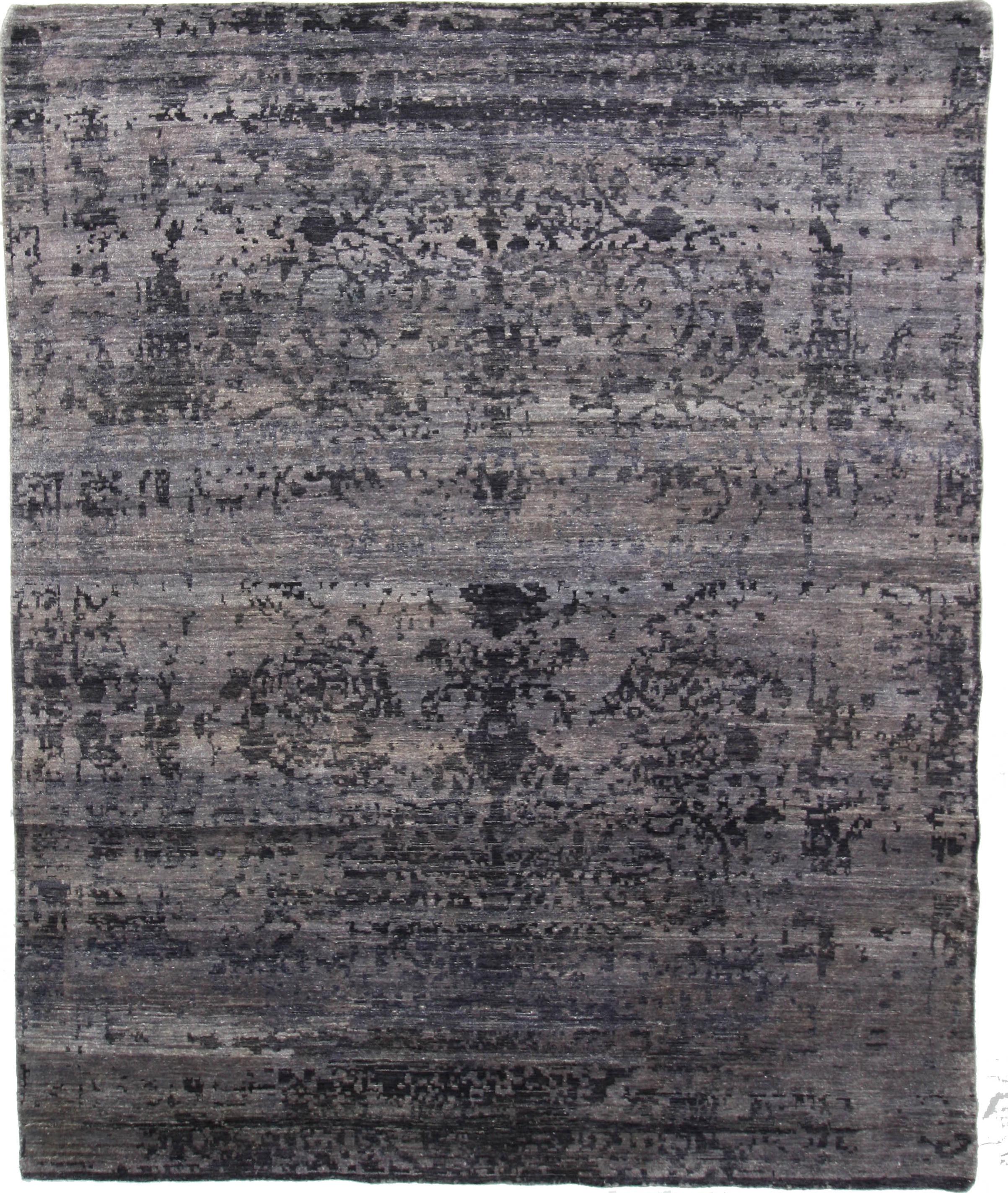 Hand Made SILK Green Transitional India Rug 8'2" x 9'11"