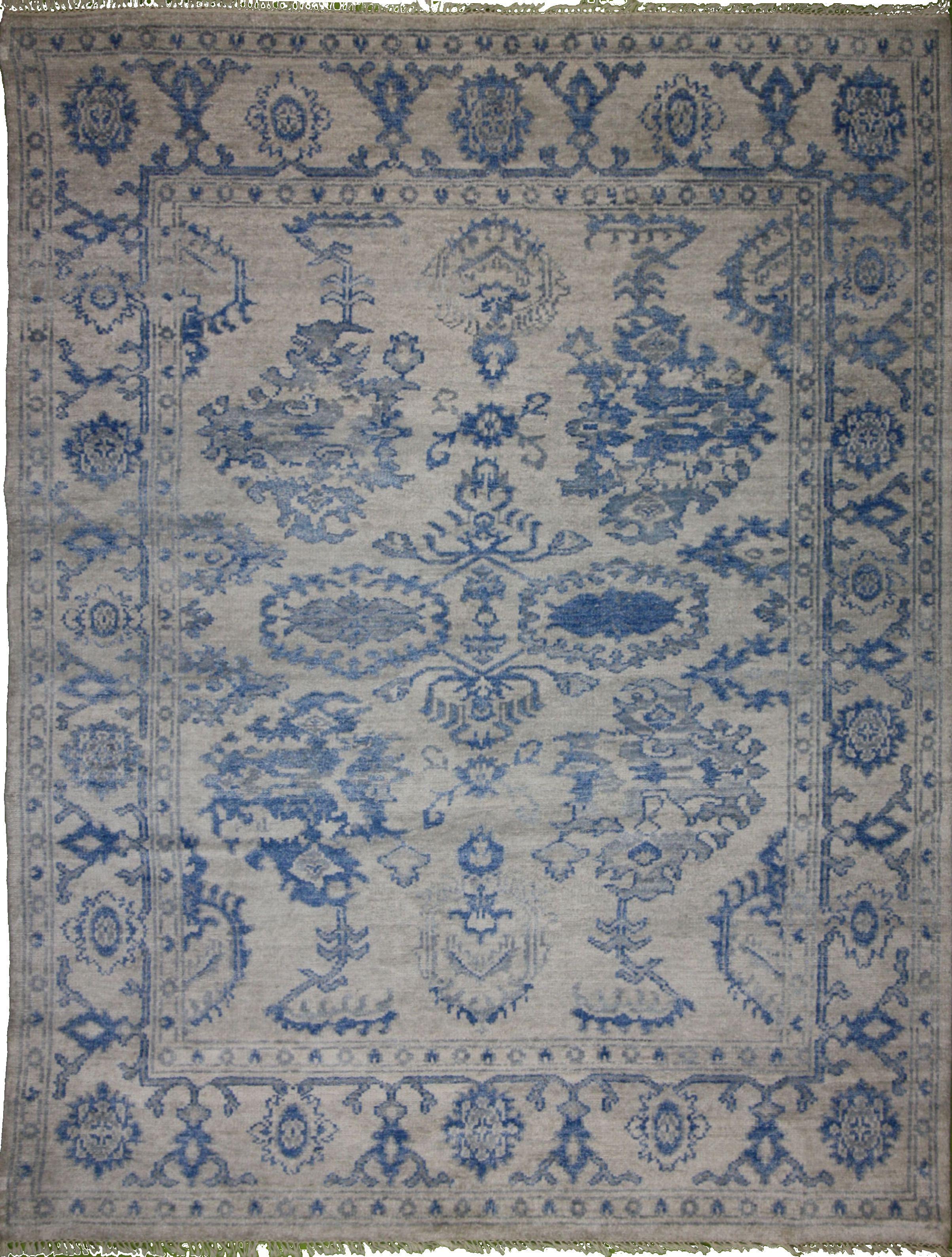 Hand Made WOOL Blue Lt Transitional India Rug 7'10" x 10'2"