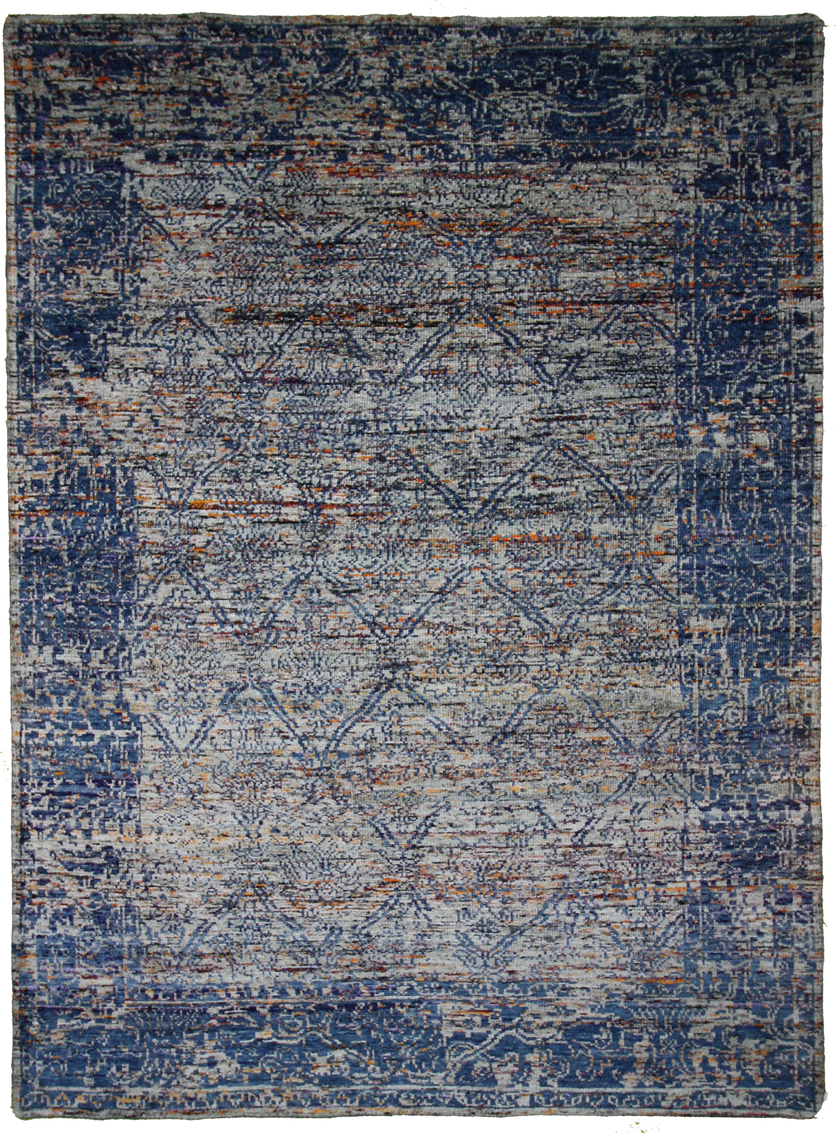 Hand Made SILK Grey Transitional India Rug 9' x 12'