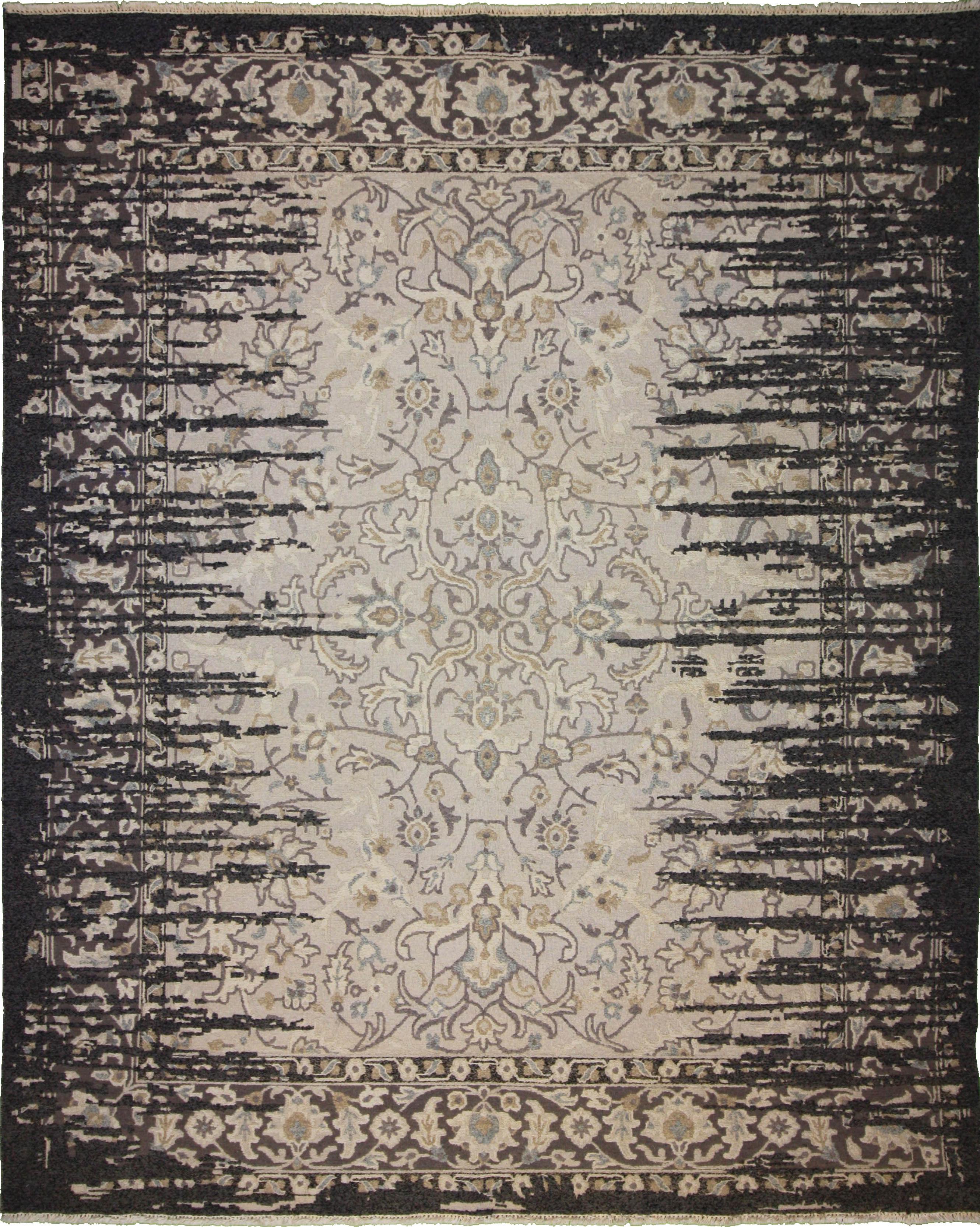 Hand Made WOOL Silver Transitional India Rug 8' x 9'9"