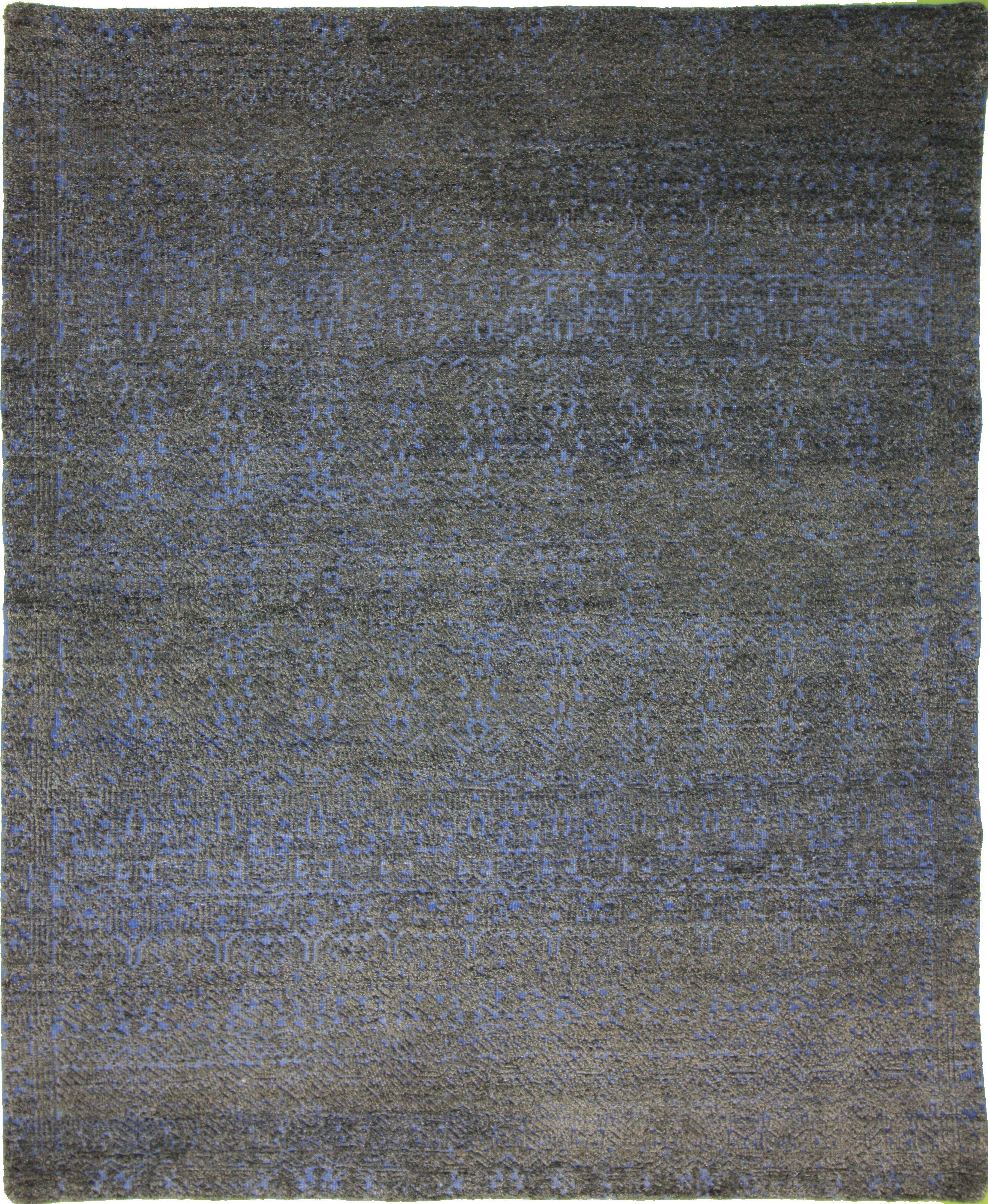 Hand Made WOOL Blue Dk Transitional India Rug 8' x 10'
