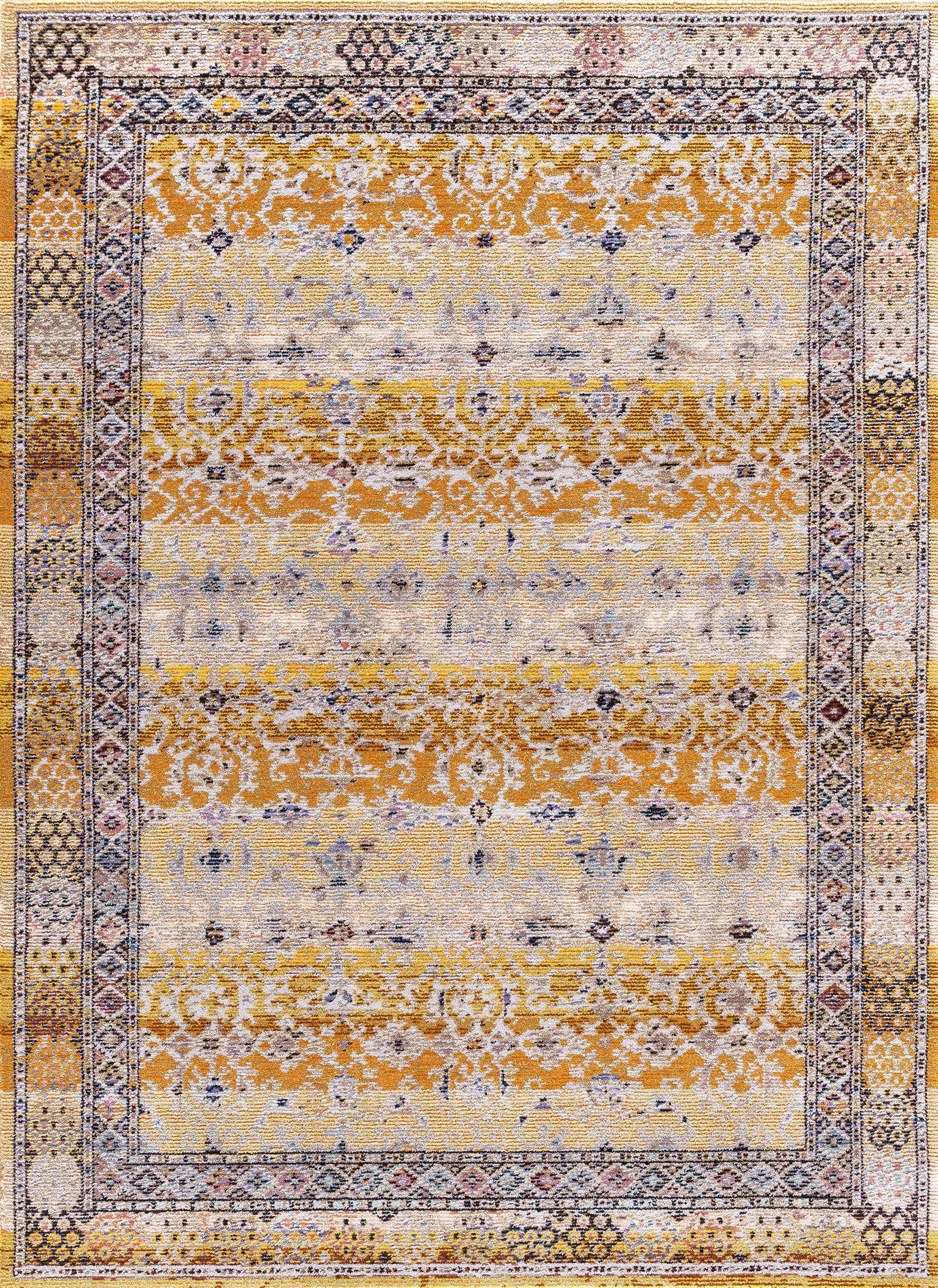 Machine Made Synthetic Orange Transitional Turkey Rug 7'10" x 10'10"