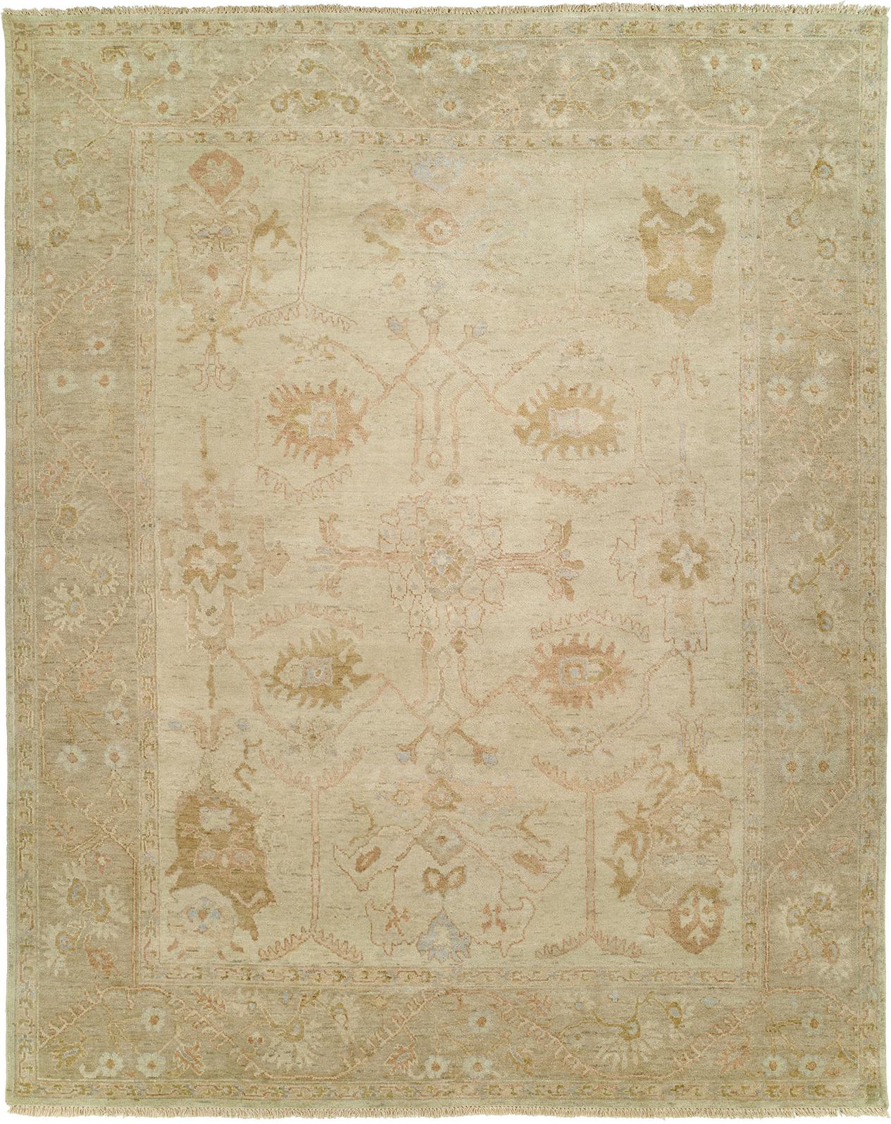 Hand Made WOOL Beige Transitional India Rug 2' x 3'