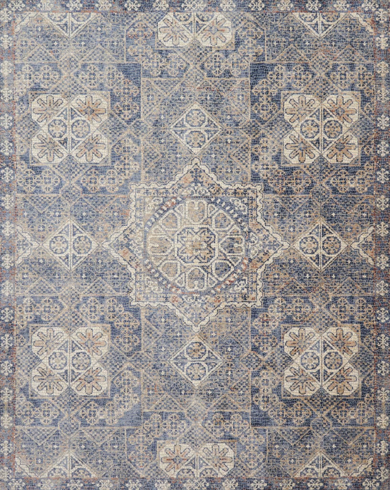 Machine Made Synthetic Blue Transitional Turkey Rug 7'10" x 10'