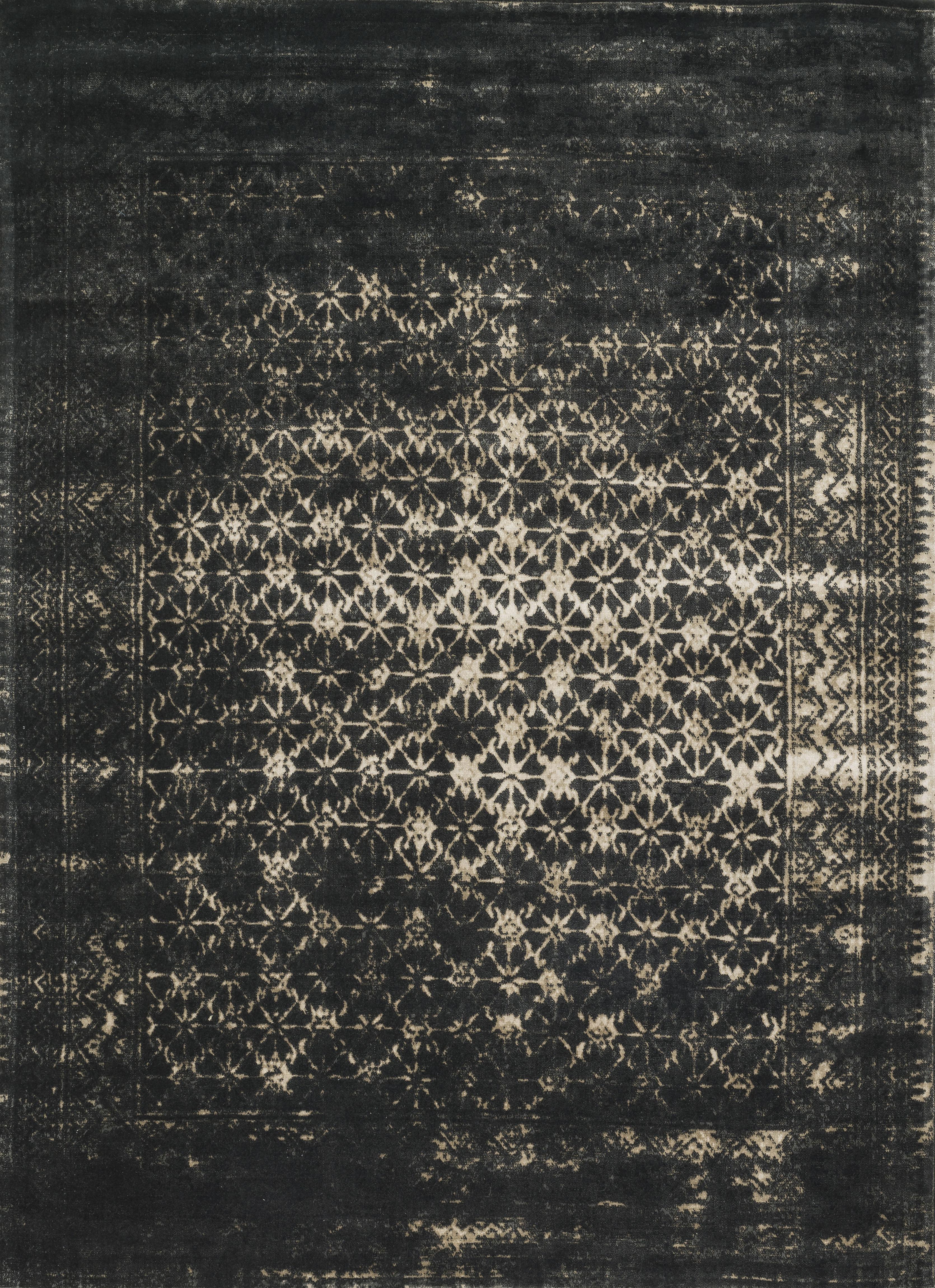 Machine Made WOOL Black Transitional Egypt Rug 7'6" x 10'5"