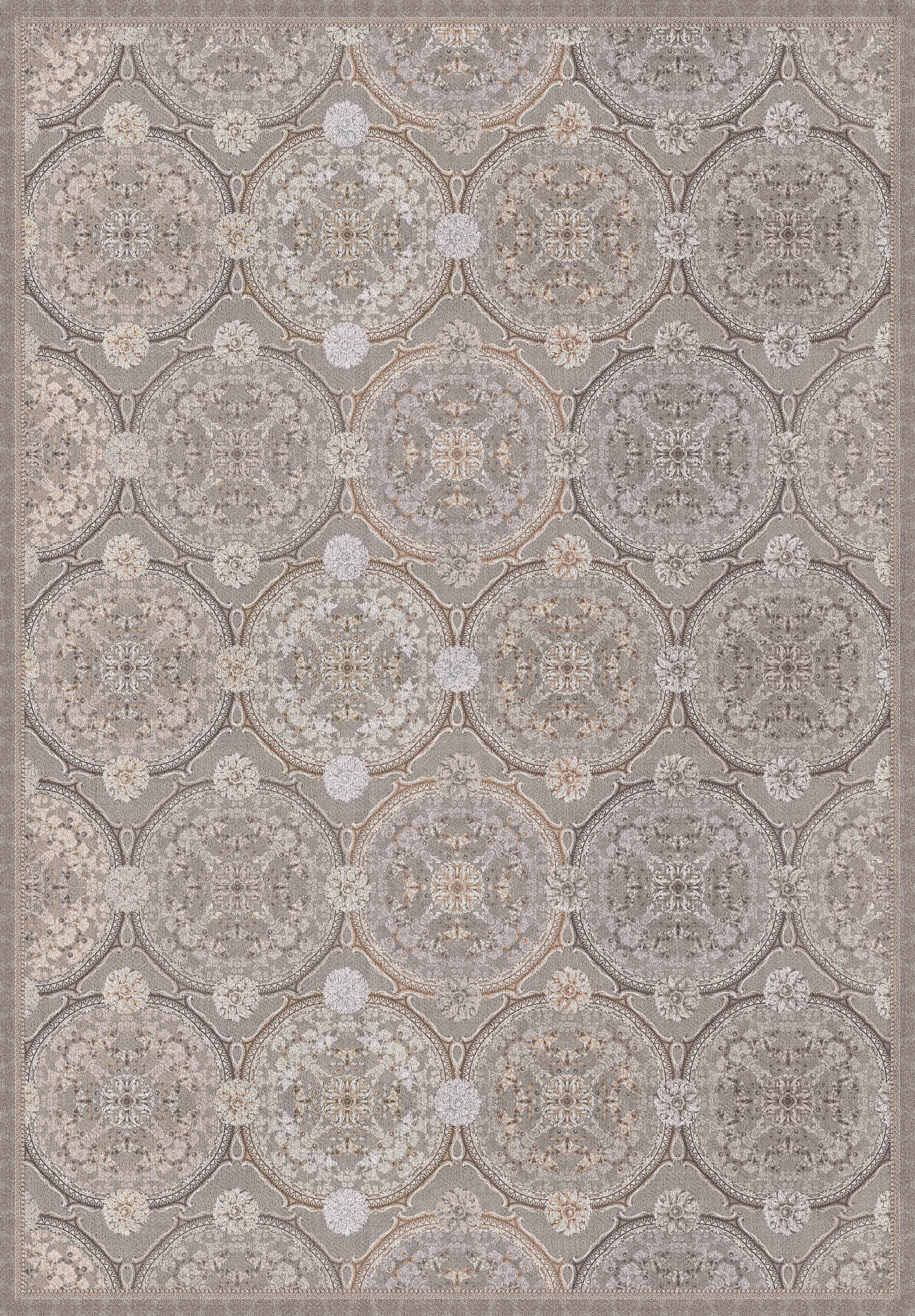Machine Made Synthetic Grey Transitional Turkey Rug 5' x 8'