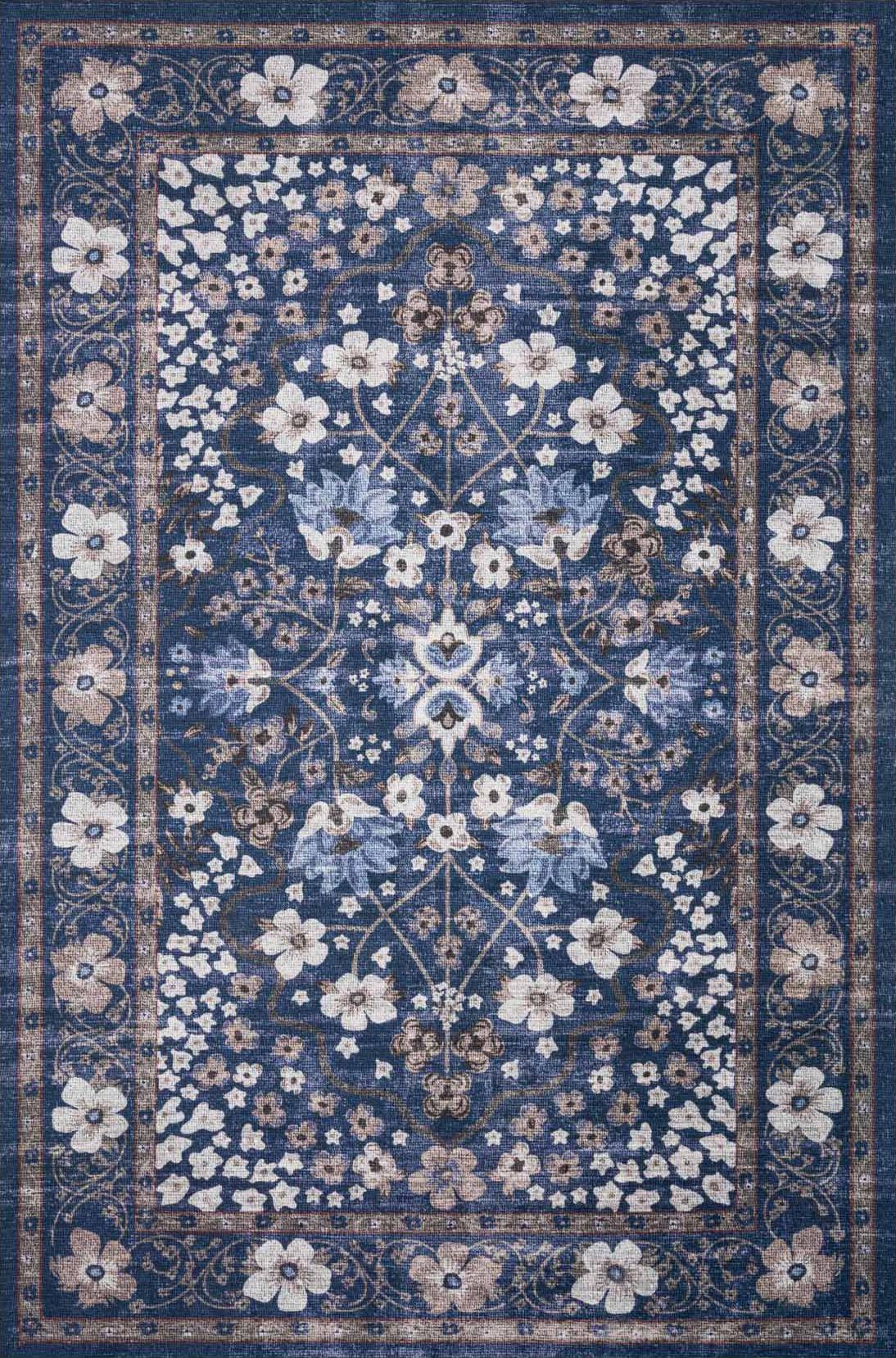 Machine Made Synthetic Blue Dk Transitional China Rug 7'6" x 9'6"