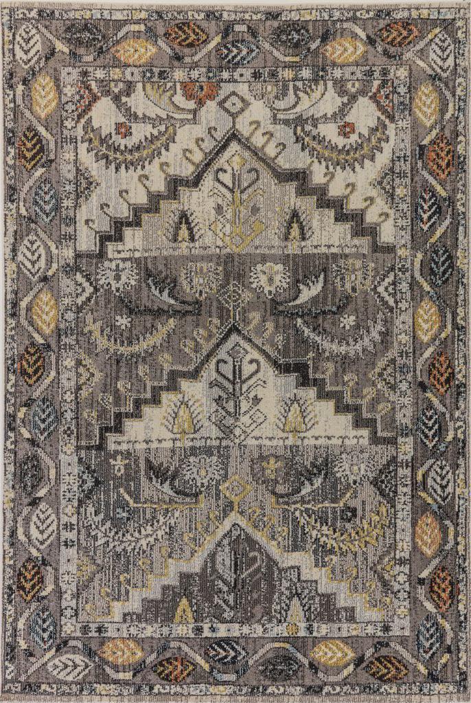 Machine Made POLYPROPILENE Grey Transitional Turkey Rug 5'3" x 7'7"