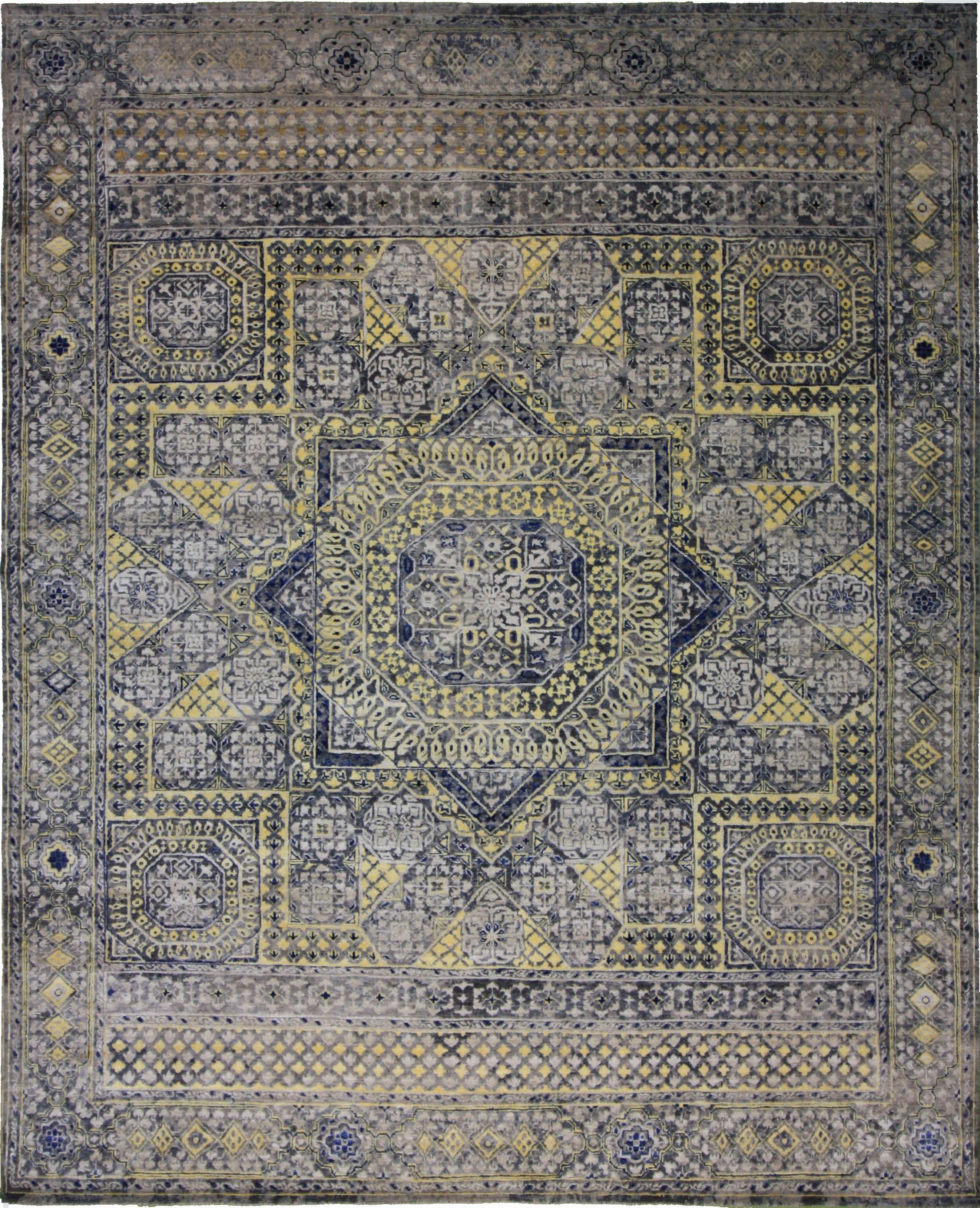 Hand Made WOOL Silver Transitional India Rug 8' x 10'