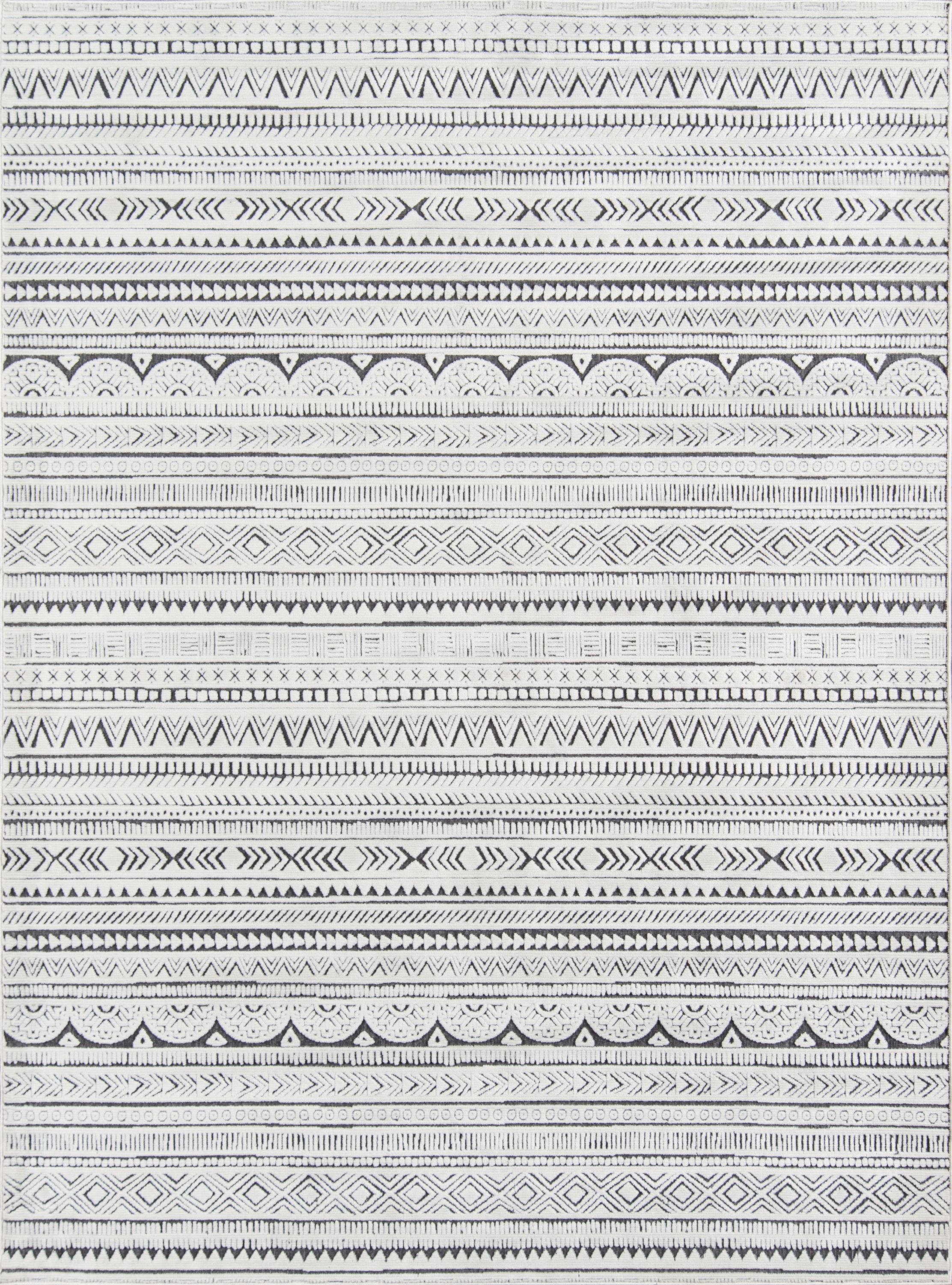 Machine Made Synthetic Ivory Transitional Turkey Rug 5'3" x 7'6"