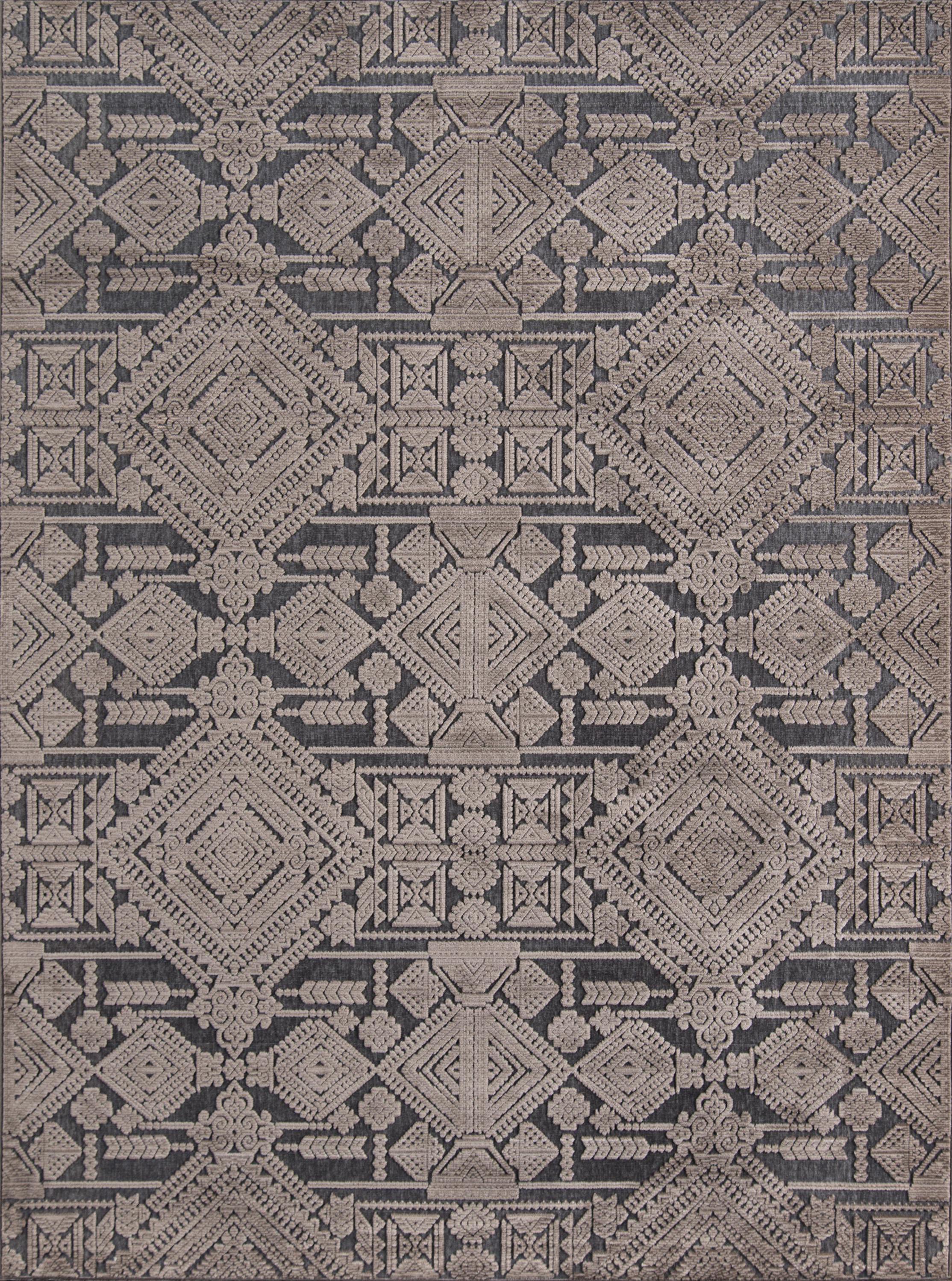 Machine Made Synthetic Brown Transitional Turkey Rug 5'3" x 7'6"