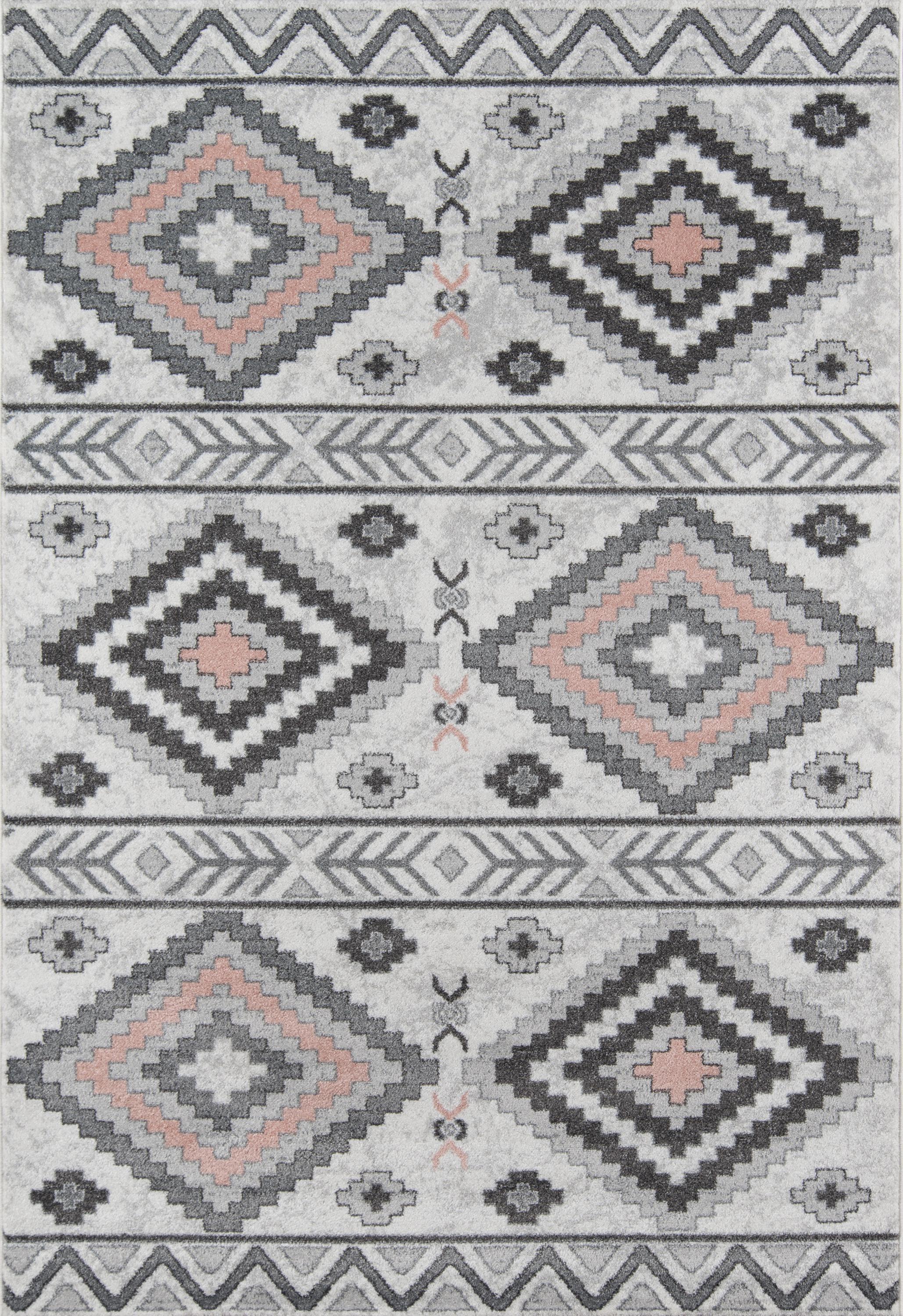 Machine Made POLYPROPILENE Grey Transitional Turkey Rug 5'3" x 7'6"
