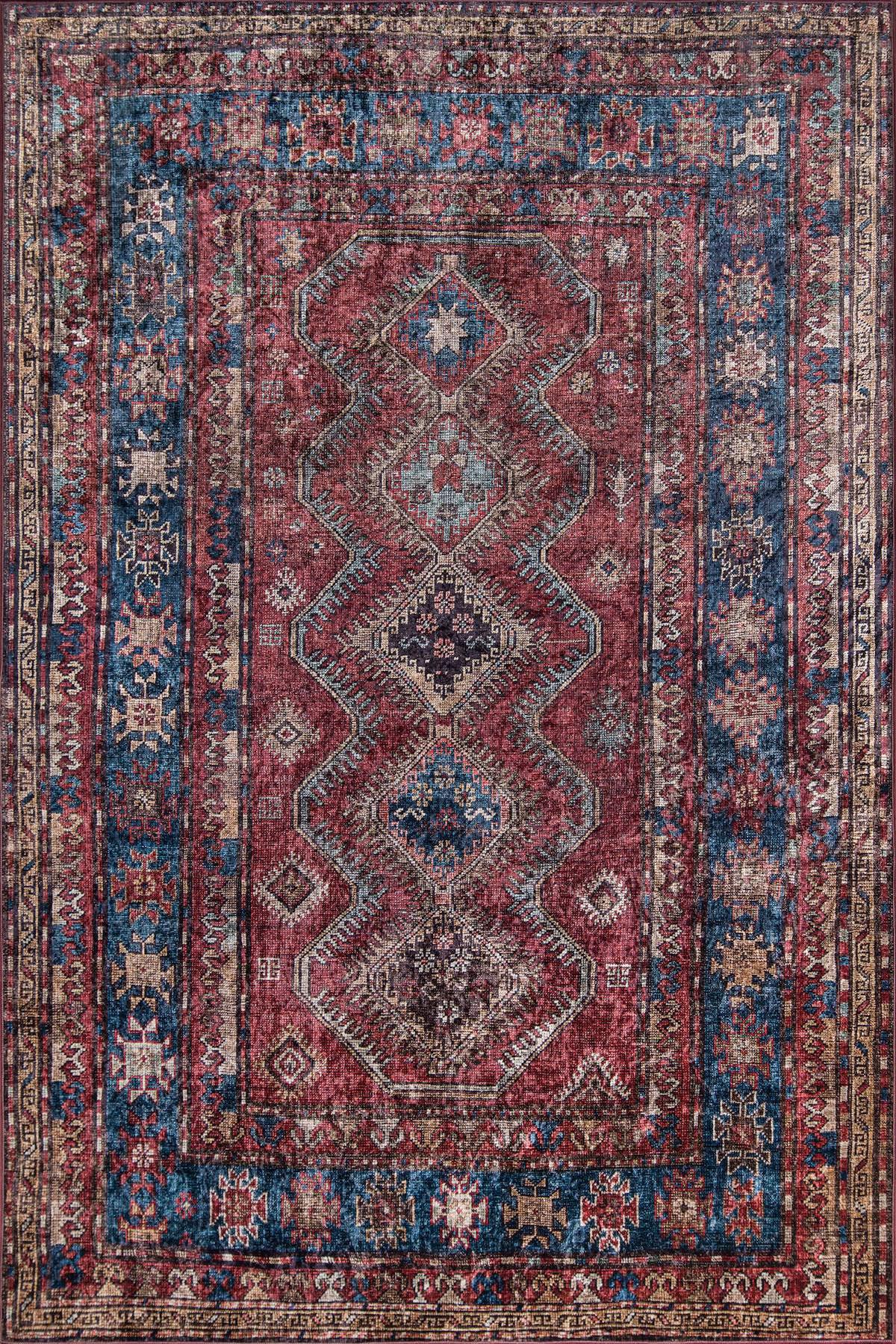 Machine Made Synthetic Burgundy Transitional China Rug 5' x 8'