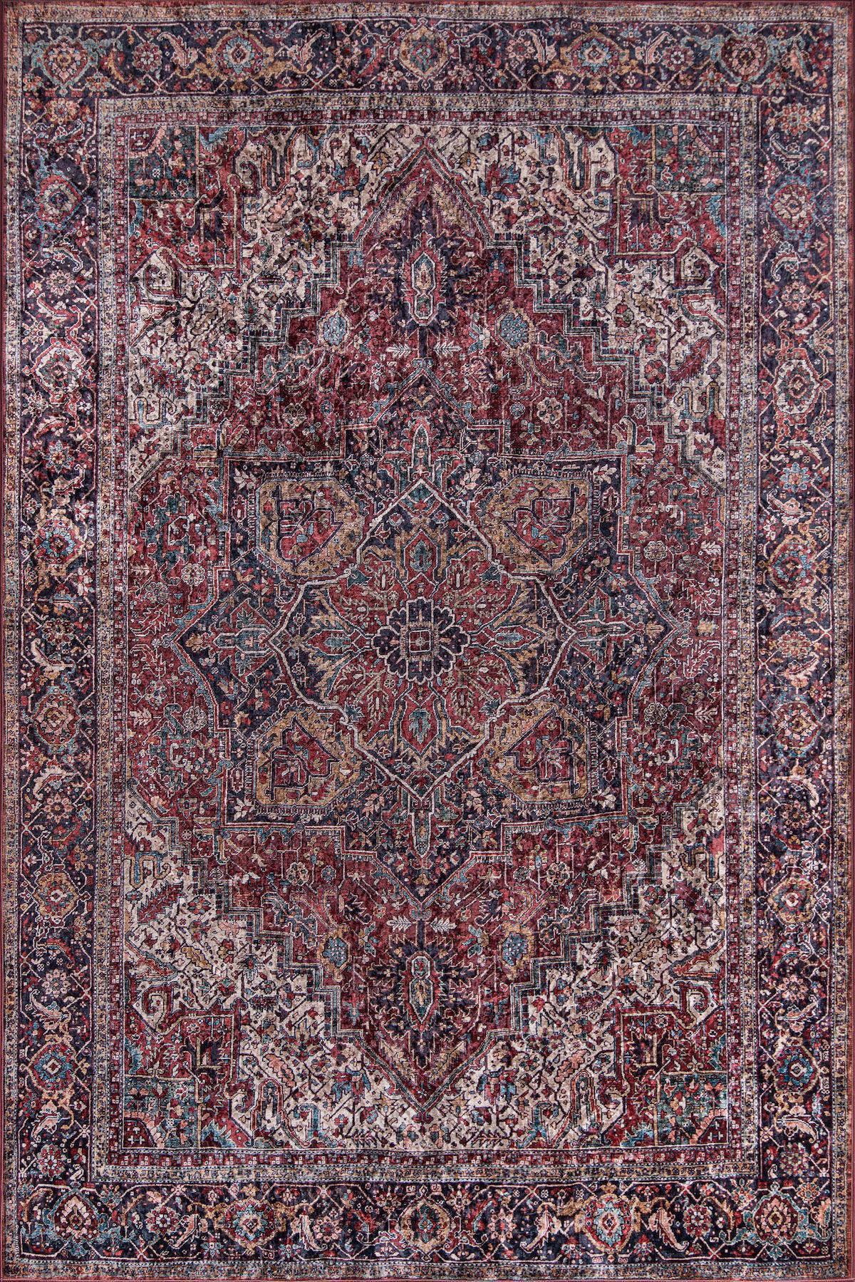 Machine Made Synthetic Burgundy Transitional China Rug 5' x 8'