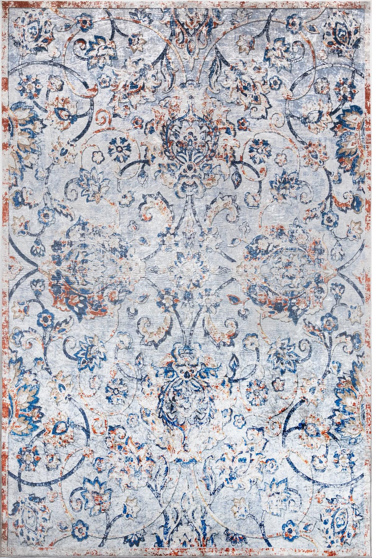Machine Made Synthetic Light Blue Transitional China Rug 5' x 8'