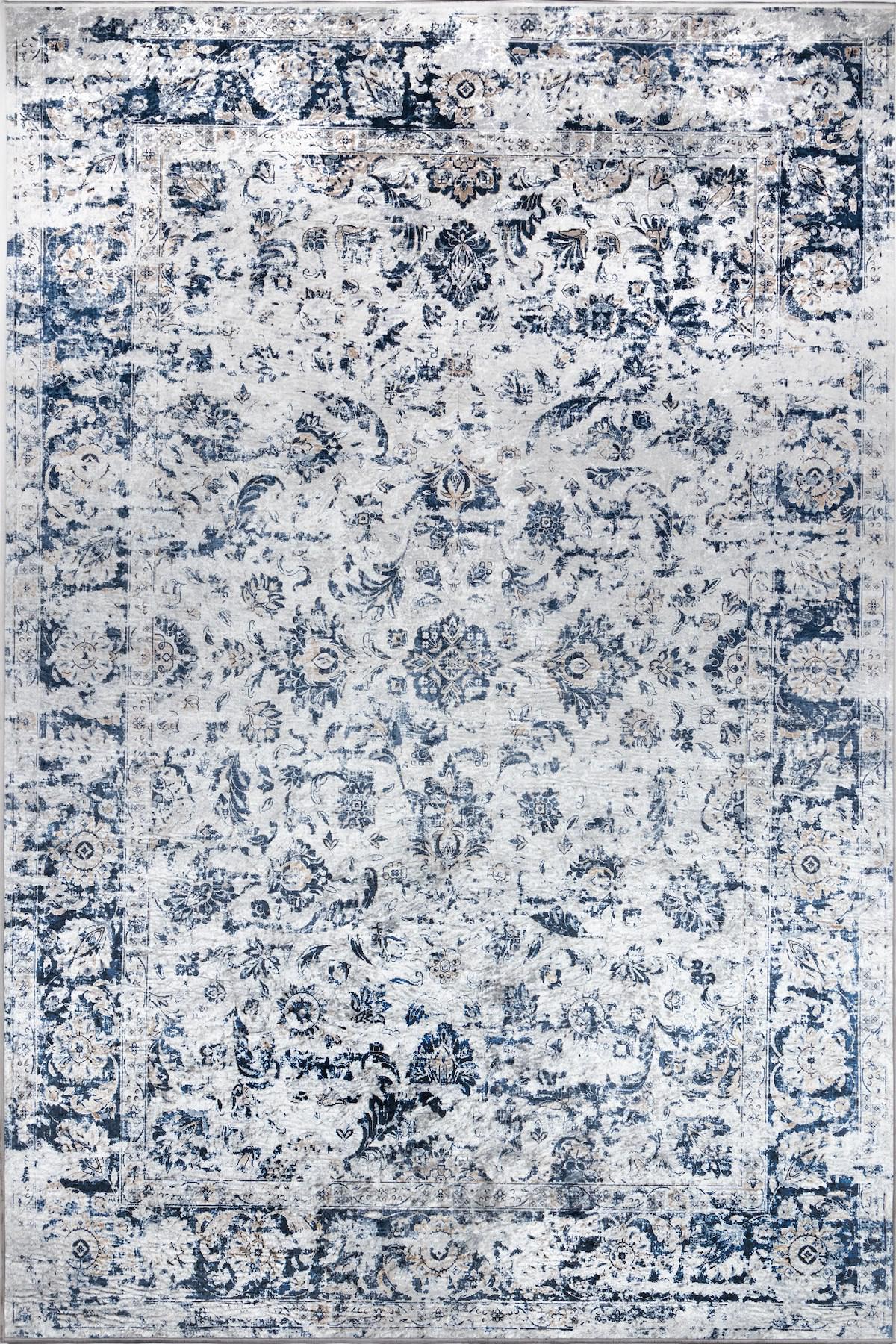 Machine Made Synthetic Blue Transitional China Rug 5' x 8'