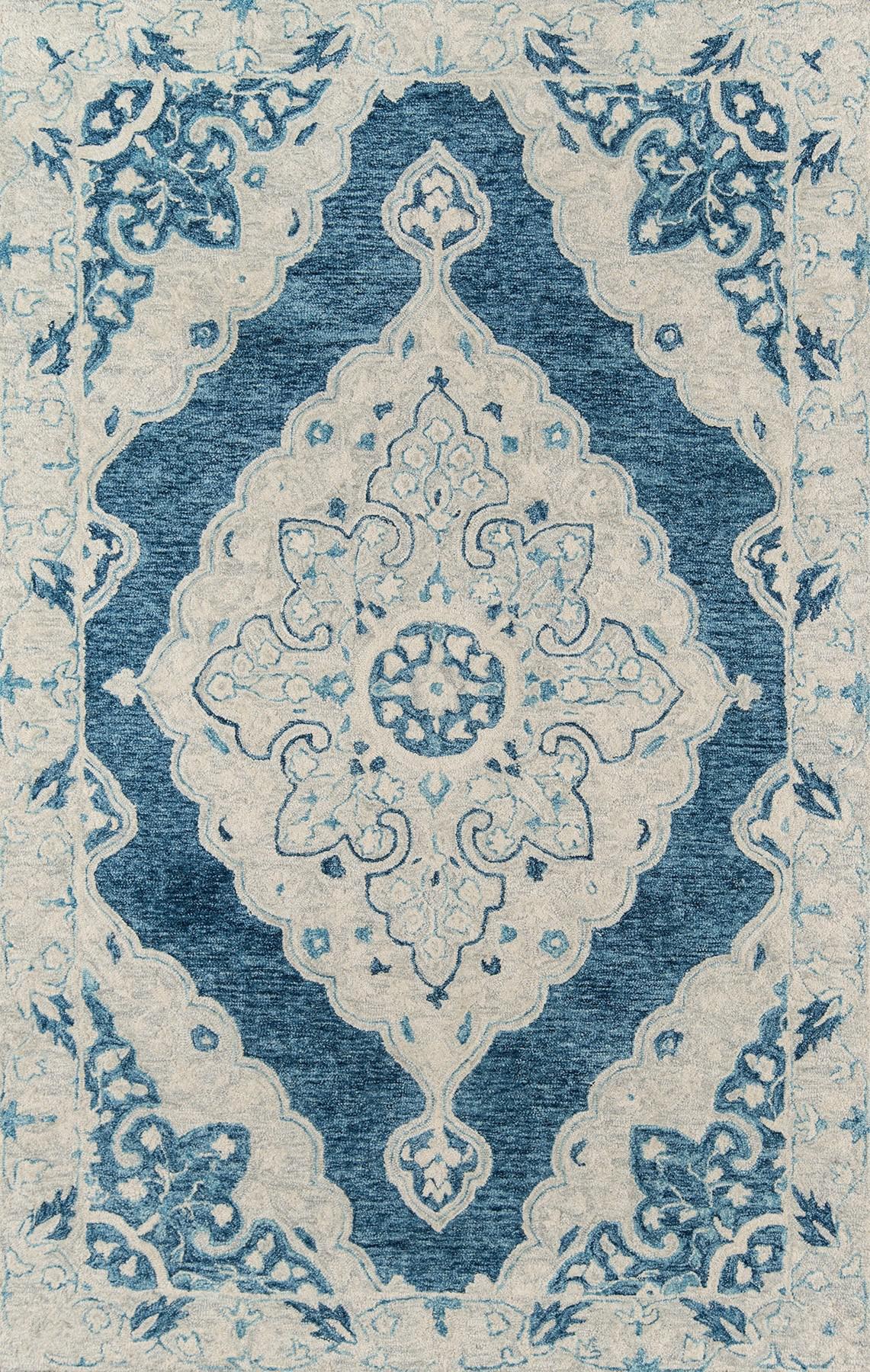 Hand Tufted WOOL Blue Transitional India Rug 5' x 8'