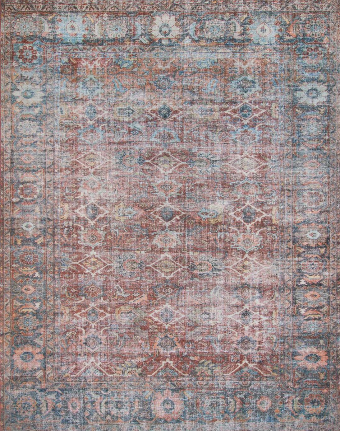 Machine Made Cotton Red Transitional Italy Rug 7'6" x 9'6"