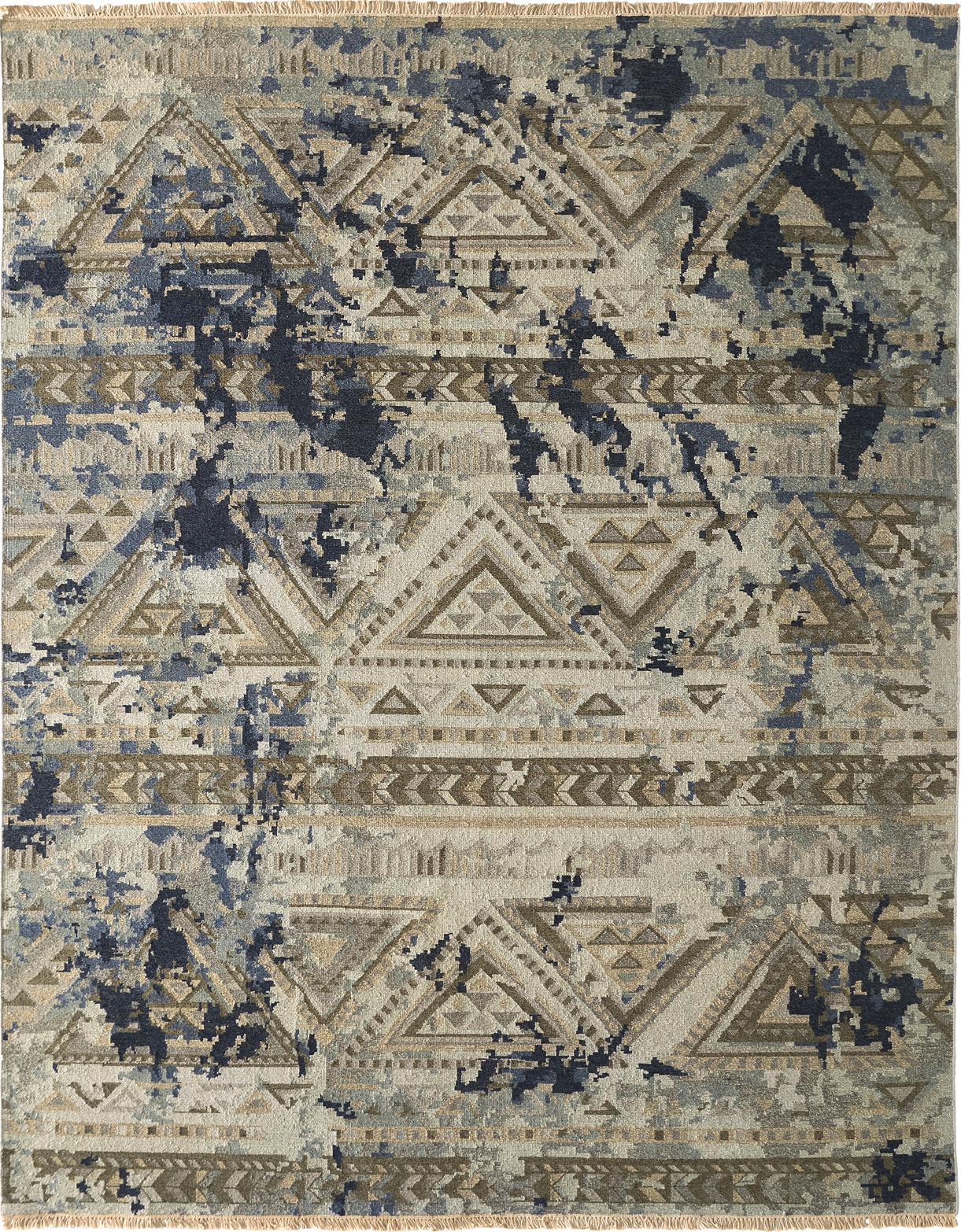 Hand Made WOOL Beige Transitional India Rug 8'11" x 11'10"