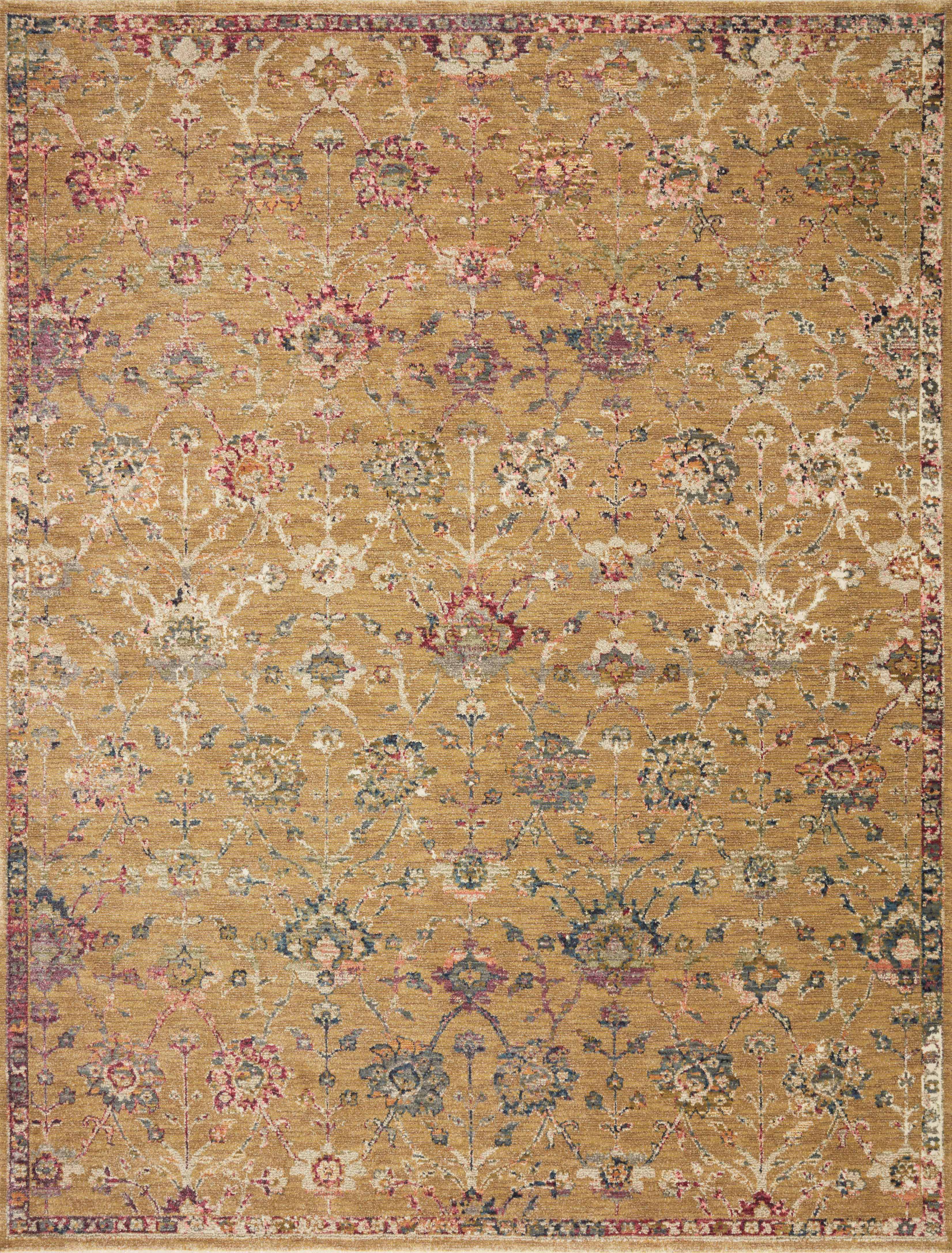 Machine Made POLYPROPILENE Gold Transitional Egypt Rug 7'10" x 10'