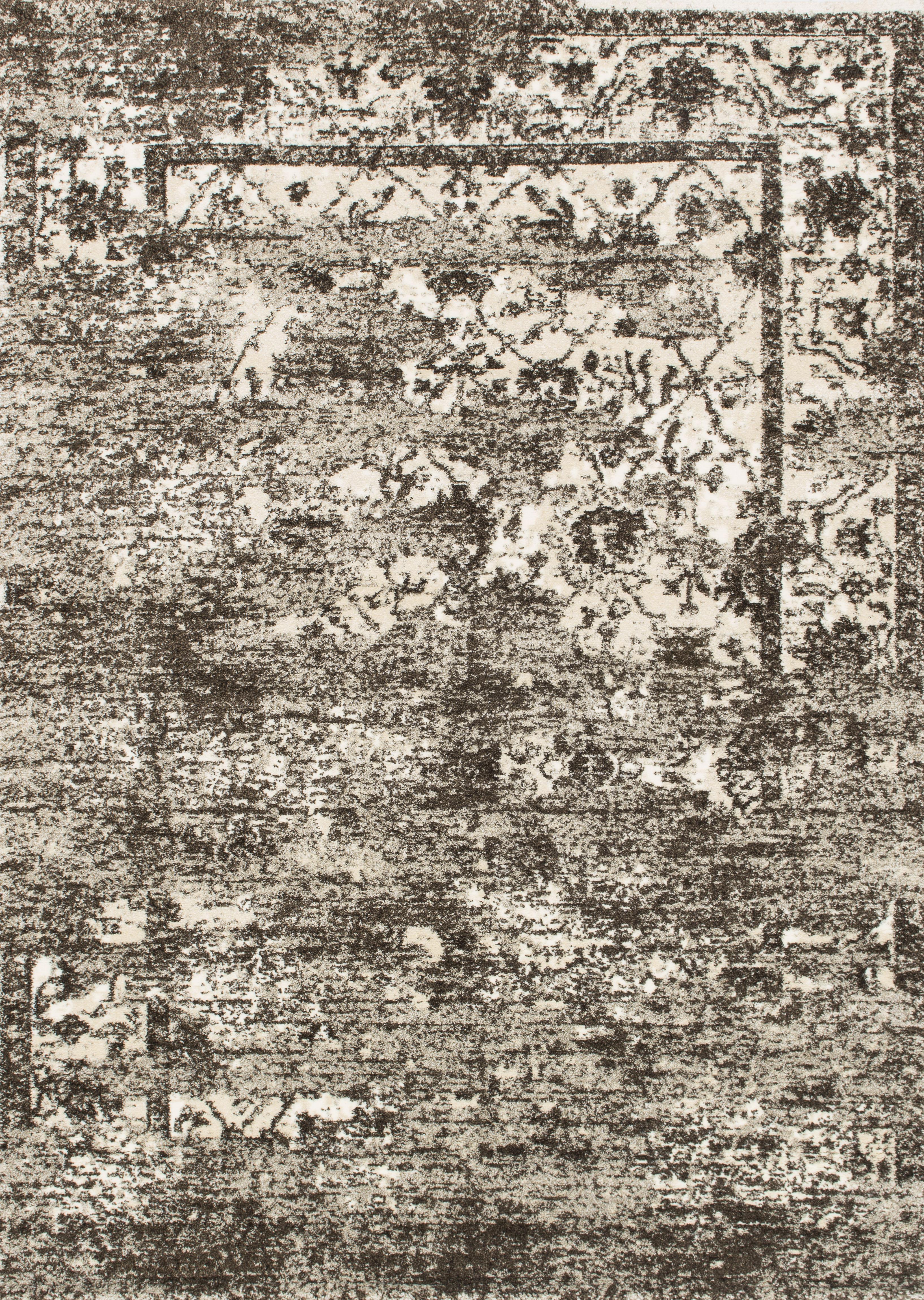 Machine Made POLYPROPILENE BROWN / BLACK Transitional Turkey Rug 5'3" x 7'7"